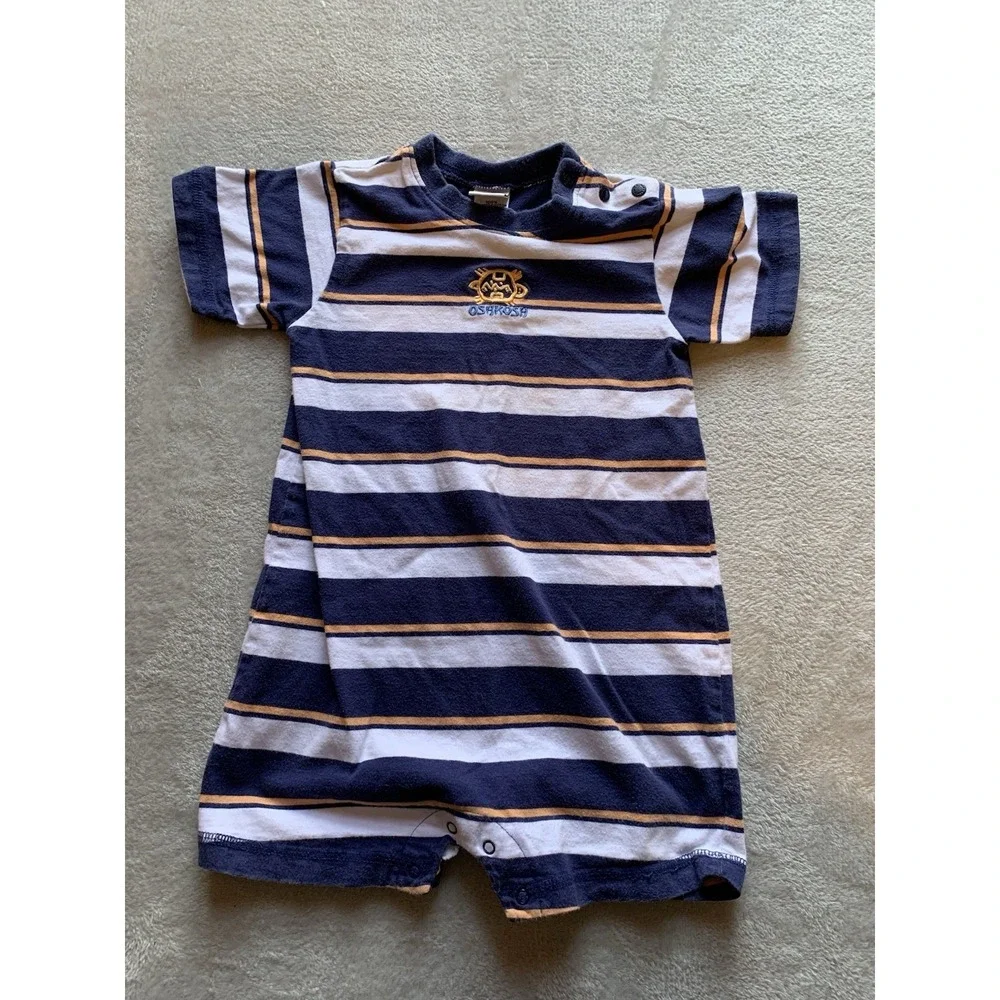 Baby Boys Osh Kosh Striped Romper One Piece Size 24 Months